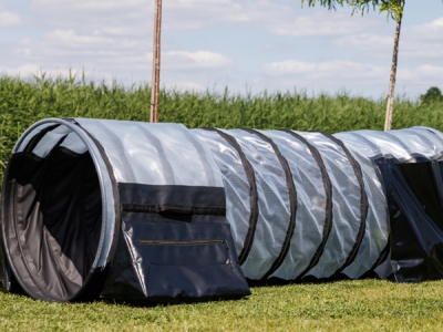 Agility Tunnel Durchmesser 80 cm Halb Anti-Rutsch Transparent
